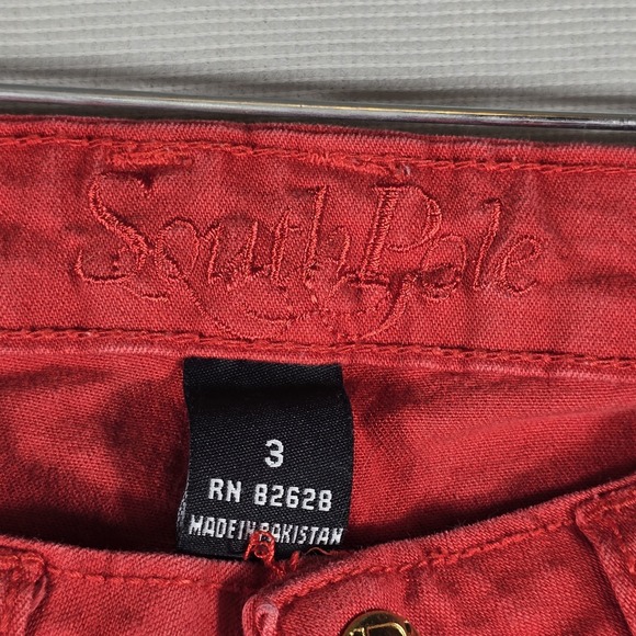 South Pole Straight Leg Jeans‎ Women's 3 Jrs Red Pockets Academia Y2K Casual VTG - Picture 4 of 11
